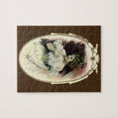 ヴィンテージクリスティガール、アンティークブライダルポートレート ジグソーパズル (横)