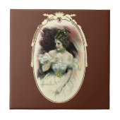 ヴィンテージクリスティガール、アンティークブライダルポートレート タイル (正面)