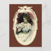 ヴィンテージクリスティガール、アンティークブライダルポートレート ポストカード (正面)