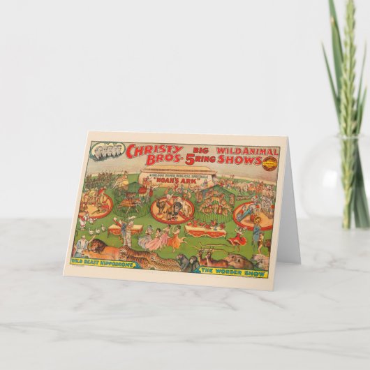 ヴィンテージクリストブラザーズ野獣サーカスのポスター カード (正面)