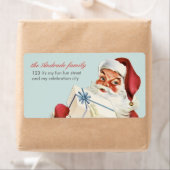 ヴィンテージクリスマすてきスサンタブルーレッドホリデイ ラベル (インサイチュ)