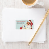 ヴィンテージクリスマすてきスサンタブルーレッドホリデイ ラベル (インサイチュ)