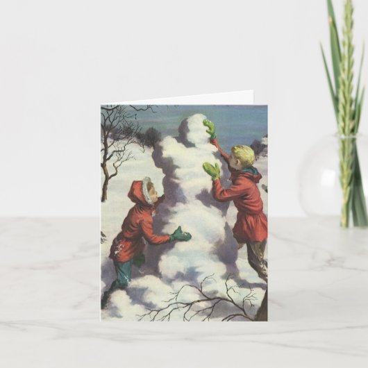 ヴィンテージクリスマスありがとうございます サンキューカード (正面)