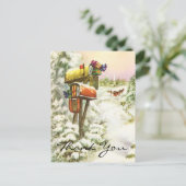 ヴィンテージクリスマスありがとうございます ポストカード (スタンド正面)