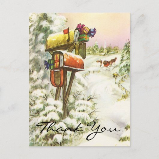 ヴィンテージクリスマスありがとうございます ポストカード (正面)