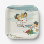 ヴィンテージクリスマスおもしろいホリデイ ペーパープレート (正面)