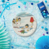 ヴィンテージクリスマスおもしろいホリデイ ペーパープレート (パーティー)