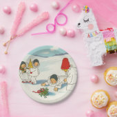 ヴィンテージクリスマスおもしろいホリデイ ペーパープレート (パーティー)