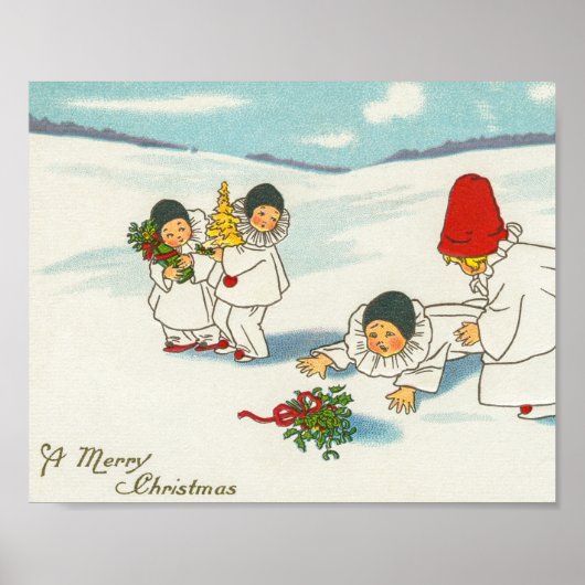 ヴィンテージクリスマスおもしろいホリデイ ポスター (正面)