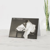 ヴィンテージクリスマスおもしろい犬 シーズンカード (正面)