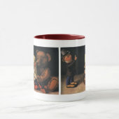 ヴィンテージクリスマスおもちゃ、人形とテディベア マグカップ (中央)