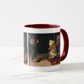 ヴィンテージクリスマスおもちゃ、人形とテディベア マグカップ (正面右)