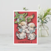 ヴィンテージクリスマスかわいい子犬 シーズンカード (スタンド正面)