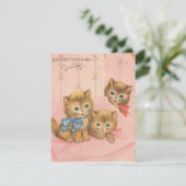 ヴィンテージクリスマスかわいい子猫たち シーズンカード (スタンド正面)