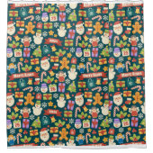 ヴィンテージクリスマスくるみクラッカーズメリークリスマスかわいい シャワーカーテン (正面)