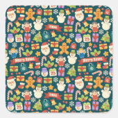 ヴィンテージクリスマスくるみクラッカーズメリークリスマスかわいい スクエアシール (正面)