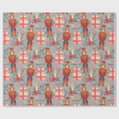 ヴィンテージクリスマスくるみ割り器とギフト ラッピングペーパー (フラット)