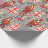 ヴィンテージクリスマスくるみ割り器とギフト ラッピングペーパー (角)