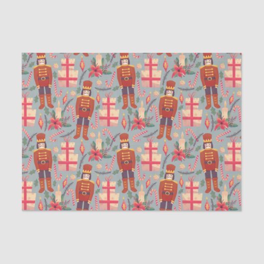 ヴィンテージクリスマスくるみ割り器とギフト 薄葉紙 (正面)