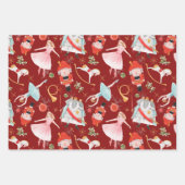 ヴィンテージクリスマスくるみ割り妖精のおとぎ話レッド ラッピングペーパーシート (正面2)