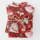 ヴィンテージクリスマスくるみ割り妖精のおとぎ話レッド ラッピングペーパーシート (インサイチュ)