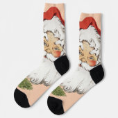 ヴィンテージクリスマスこんにちは!サンタすてきクロース ソックス (左)