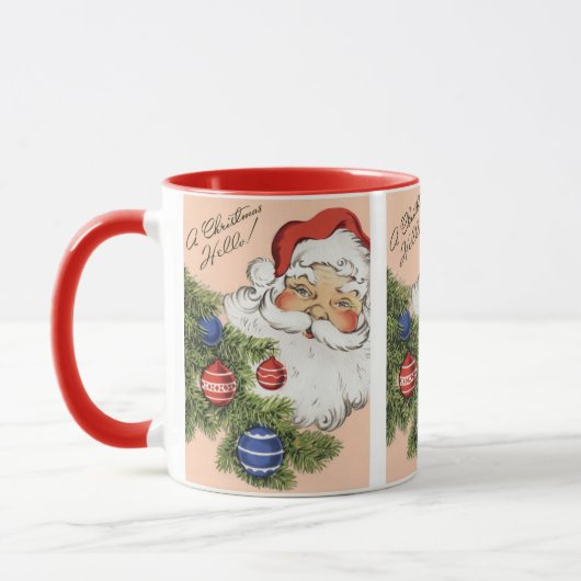 ヴィンテージクリスマスこんにちは！サンタすてきクロース マグカップ (左)
