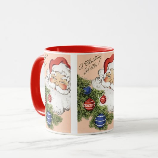 ヴィンテージクリスマスこんにちは！サンタすてきクロース マグカップ (正面左)