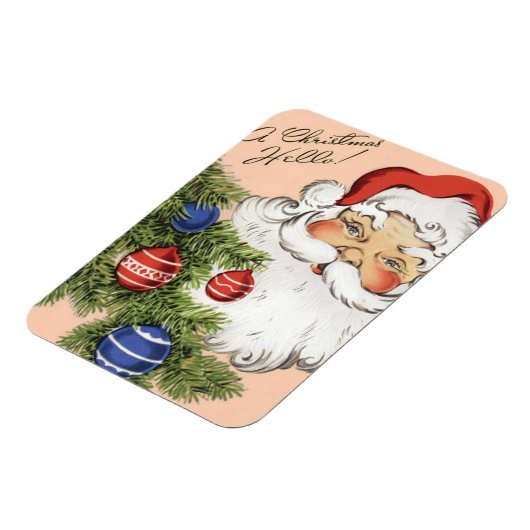 ヴィンテージクリスマスこんにちは！サンタすてきクロース マグネット (左側)