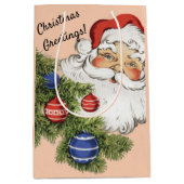 ヴィンテージクリスマスこんにちは!サンタすてきクロース ミディアムペーパーバッグ (正面)