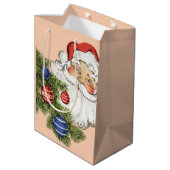 ヴィンテージクリスマスこんにちは!サンタすてきクロース ミディアムペーパーバッグ (裏面アングル)