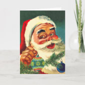 ヴィンテージクリスマスすてき、レトロ50のサンタクロース カード (正面)