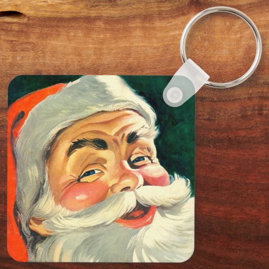 ヴィンテージクリスマスすてき、レトロ50のサンタクロース キーホルダー (裏面)