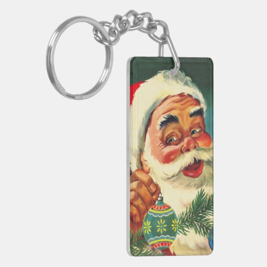 ヴィンテージクリスマスすてき、レトロ50のサンタクロース キーホルダー (正面左)