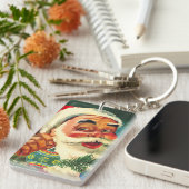 ヴィンテージクリスマスすてき、レトロ50のサンタクロース キーホルダー (正面右)