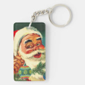 ヴィンテージクリスマスすてき、レトロ50のサンタクロース キーホルダー (裏面)