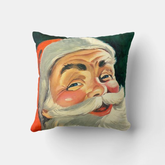ヴィンテージクリスマスすてき、レトロ50のサンタクロース クッション (裏面)