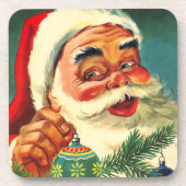 ヴィンテージクリスマスすてき、レトロ50のサンタクロース コースター (正面)