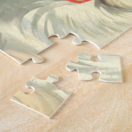 ヴィンテージクリスマスすてき、レトロ50のサンタクロース ジグソーパズル (側面)