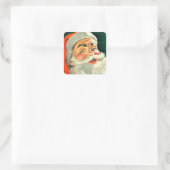 ヴィンテージクリスマスすてき、レトロ50のサンタクロース スクエアシール (バッグ)