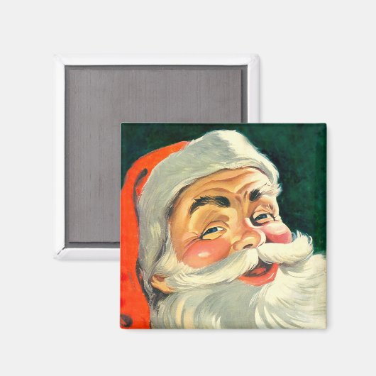 ヴィンテージクリスマスすてき、レトロ50のサンタクロース マグネット (正面/裏面)