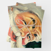 ヴィンテージクリスマスすてき、レトロ50のサンタクロース ラッピングペーパーシート (インサイチュ)