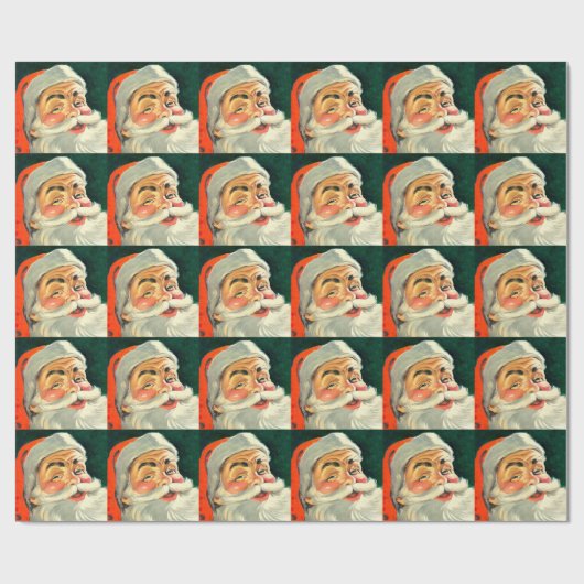 ヴィンテージクリスマスすてき、レトロ50のサンタクロース ラッピングペーパー (フラット)