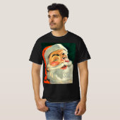 ヴィンテージクリスマスすてき、レトロ50のサンタクロース Tシャツ (正面フル)