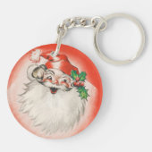 ヴィンテージクリスマスすてき、レトロ50sサンタクロース キーホルダー (裏面)