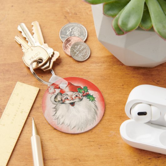 ヴィンテージクリスマスすてき、レトロ50sサンタクロース キーホルダー (デスク)