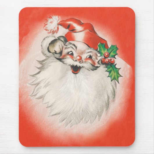 ヴィンテージクリスマスすてき、レトロ50sサンタクロース マウスパッド (正面)