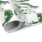 ヴィンテージクリスマスすてき、緑のサンタクロース ラッピングペーパー (ロールコーナー)