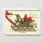 ヴィンテージクリスマスそりのご挨拶 シーズンカード (正面)