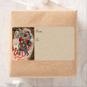 ヴィンテージクリスマスそり大きなギフトラベル ラベル (インサイチュ)